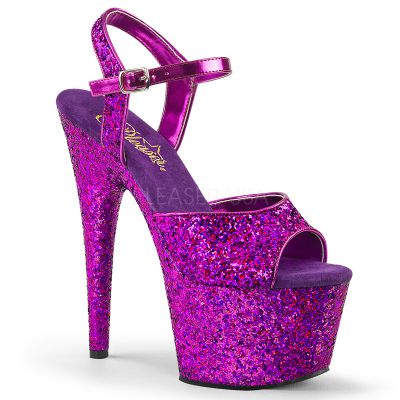 7 inches Heel 2 3 4 inches PF Holo Glitter Ankle Strap Sandal