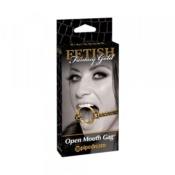 Fetish Fantasy Gold Open Mouth Gag Black O/S