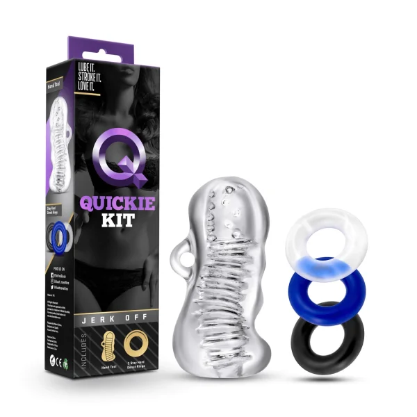 Quickie Kit Jerk Off Masturbator and Cock Ring Set