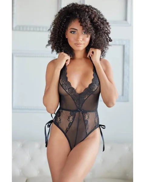 Allure Belle Tie Up Teddy - Black - S/m