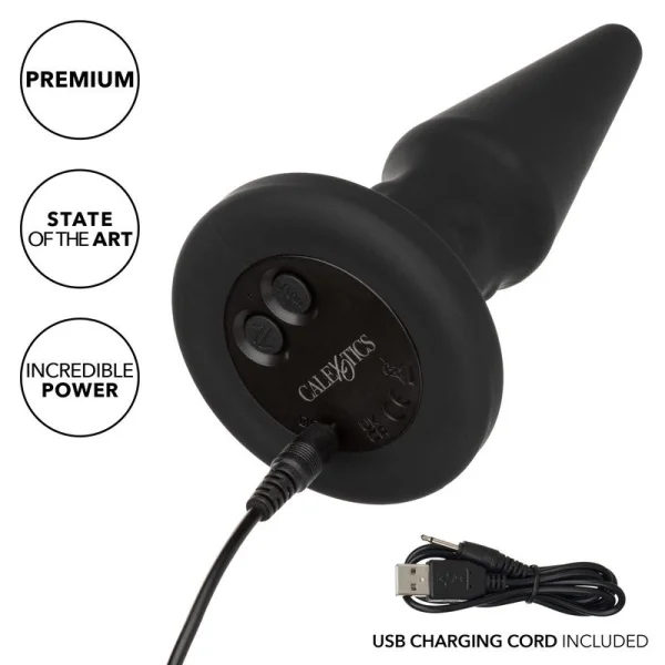 Bionic Beaded Rimming Probe Rechargeable Silicone Anal Stimulator By CalExotics - Black