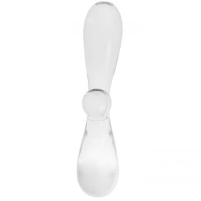 Glacier Glass Clear Curved G Spot Rabbit Dildo 7 5 Inch