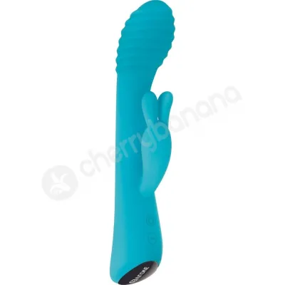 Evolved Aqua Bunny Blue Dual Orgasm Bendable Shaft Rabbit Vibrator