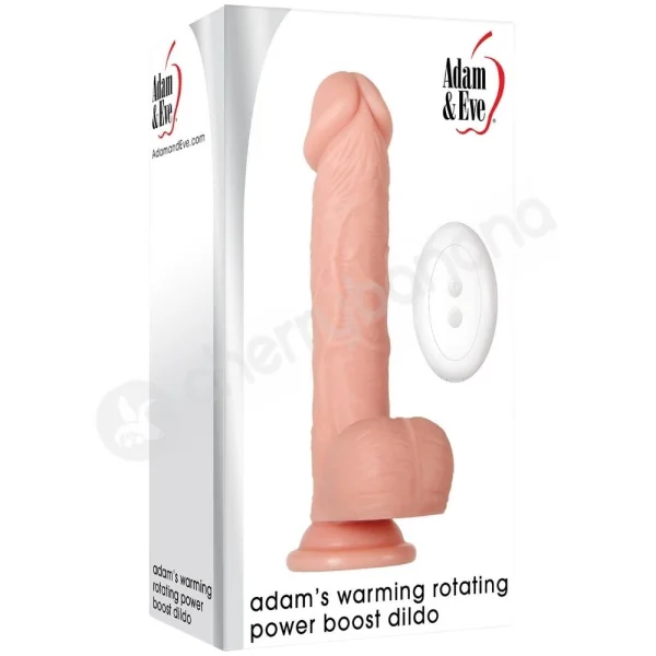 Adam & Eve Warming Rotating Power Boost Flesh Dildo With Remote Control
