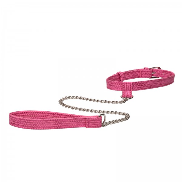 Tickle Me Pink Collar With Leash