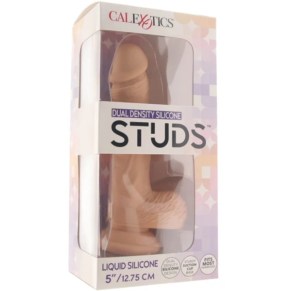 Silicone Studs Realistic 5" Suction Cup Dildo - Vanilla