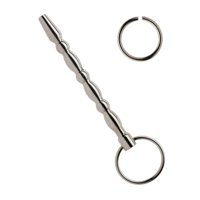 Kinki Bead N Ball Penis Plug 5 1 Inch Silver