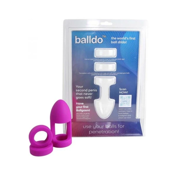 Extreme Bondage Gear: Balldo Set Purple