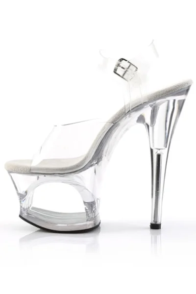 Moon 7" Clear Cut-Out Platform Sandal By Pleaser — image 5 of 5