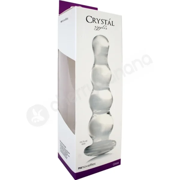 Crystal Ripples Clear Rippled Butt Plug