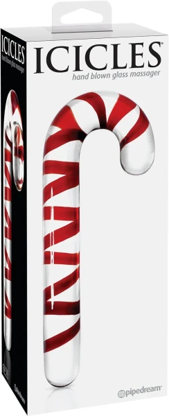 Icicles No. 59 Candy Cane Glass Dildo