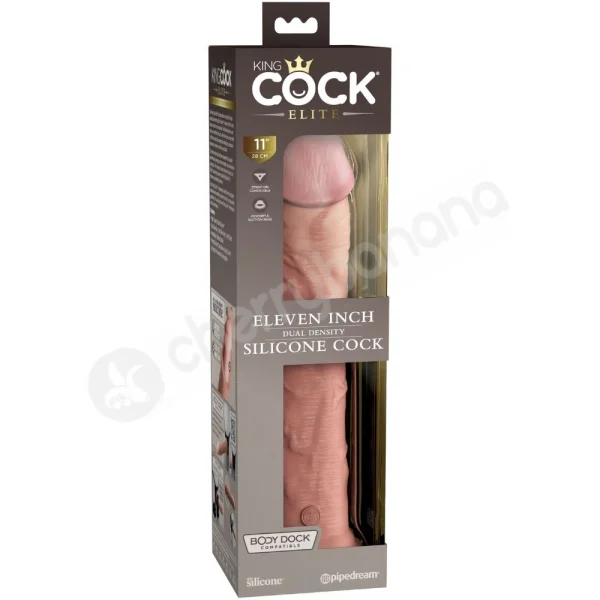 King Cock Elite 11'' Flesh Silicone Dual Density Cock Dildo