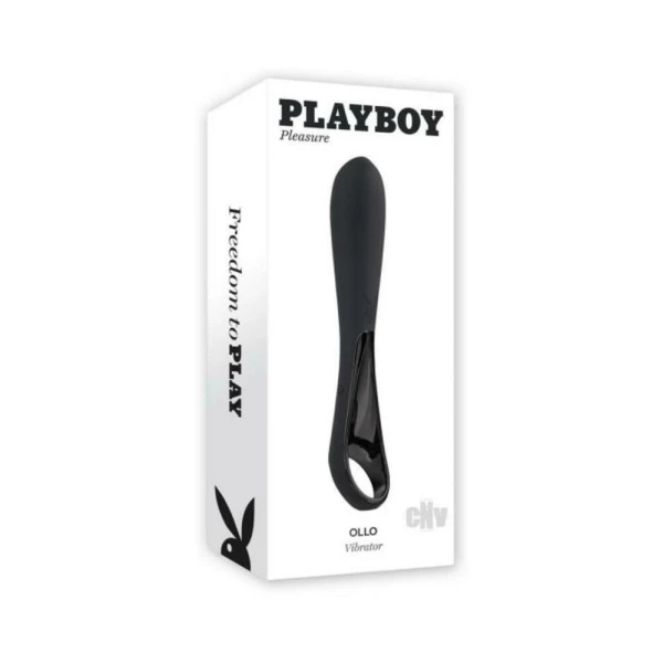 Luxury Vibrators: Playboy Ollo Rechargeable Silicone Vibrator With Ring Handle 2 Am