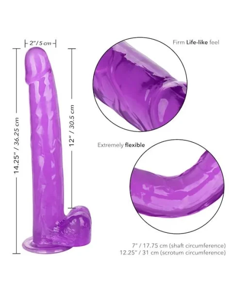 Size Queen Dildo - Purple - 12 Inch