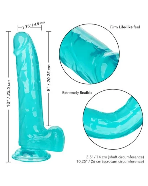 Size Queen Dildo - Blue - 8 Inch