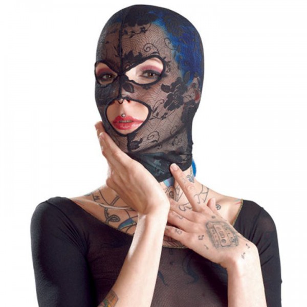 Bad Kitty Black Sheer Lace Hood