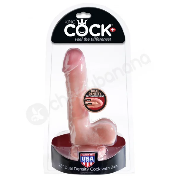 King Cock + Flesh 7.5'' Dual Density Cock With Balls