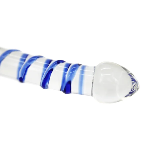 Dual-Ended Swirl Glass G-Spot / P-Spot Dildo & Anal Plug