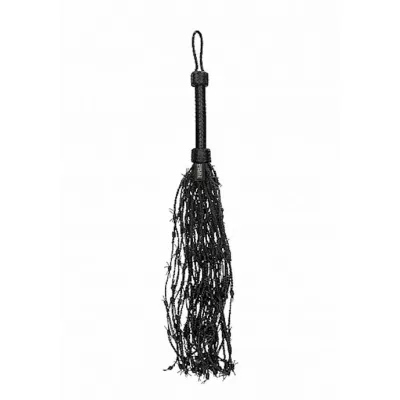 Leather Barbed Wire Flogger Black Black