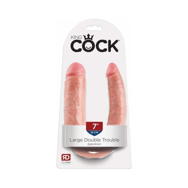 U Shaped Large Double Trouble Dildo - Beige — image 9 of 9