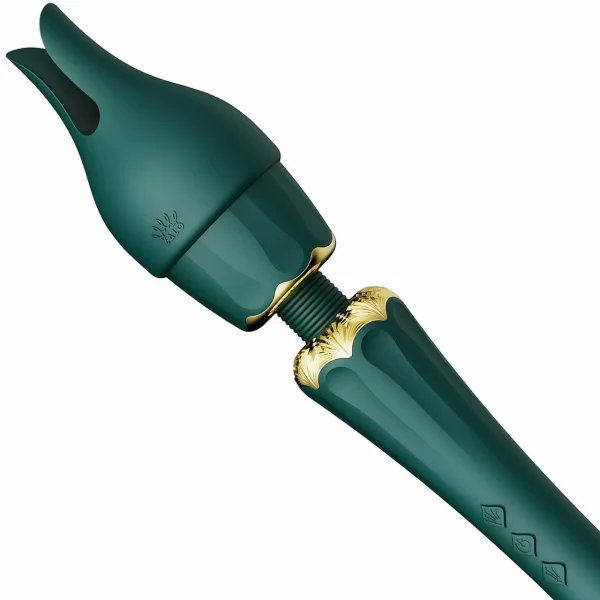 Kyro Vibrating Wand Massager in Turquoise Green by Zalo