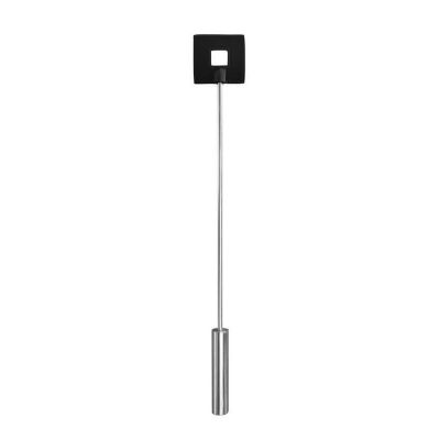 Leather Square Tipped Crop Black
