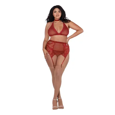 Bra Garterbelt G String Queen Garnet