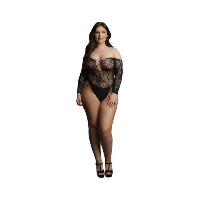 Shots Le Desir Wonder Rhinestone Bodysuit Osx Black