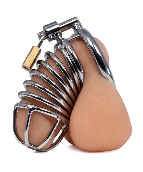 Bondara Cockscrew Stainless Steel Adjustable Chastity Cage — image 6 of 7