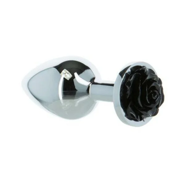 Lux Active Rose Metal Butt Plug 3.5 In. Black