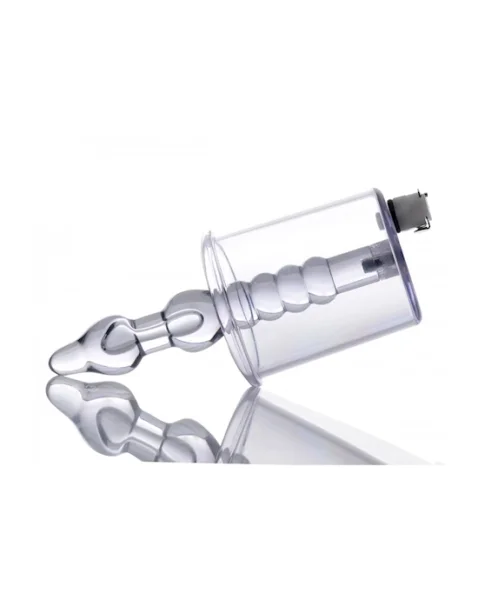 Anal Pump Cylinder With Stimulator Shaft - Clear