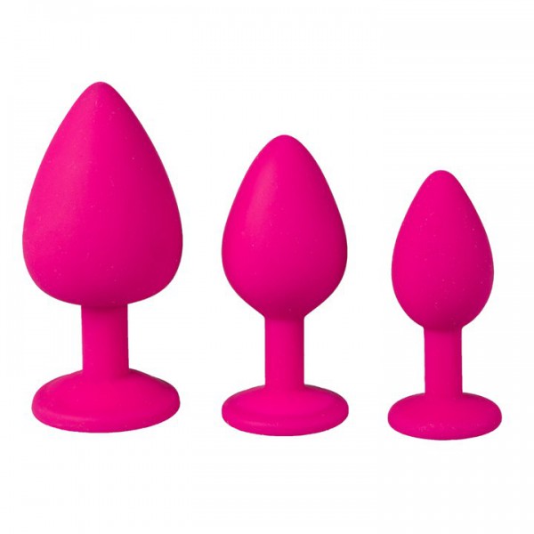 Bejewelled Pink Silicone Jewelled Butt Plug – 2.5, 3 or 3.5 Inch — image 3 of 6