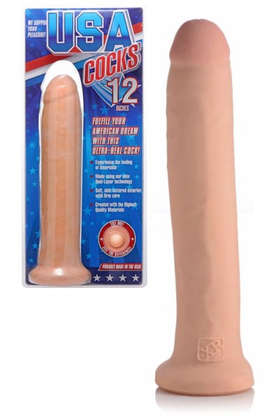 USA Cocks Dual Layer 12" Realistic Dildo with Suction Cup