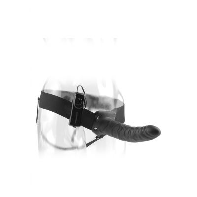 8 Viberator Hollow Strap On Black Vibrating Strap On
