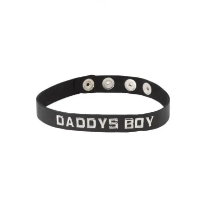 Wordband Collar Daddys Boy Black