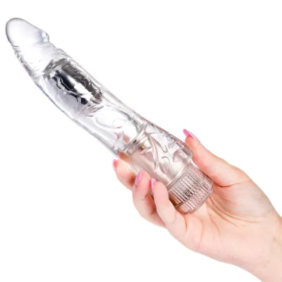 Bondara Crystal Clear Vibrating Dildo 9 Inch