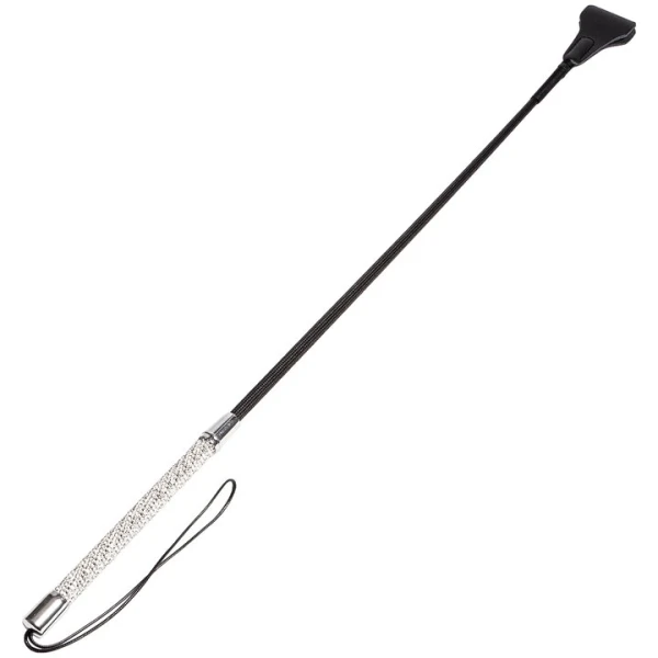Bondara Luxe Glamour Diamante Faux Leather Riding Crop – 26 Inch