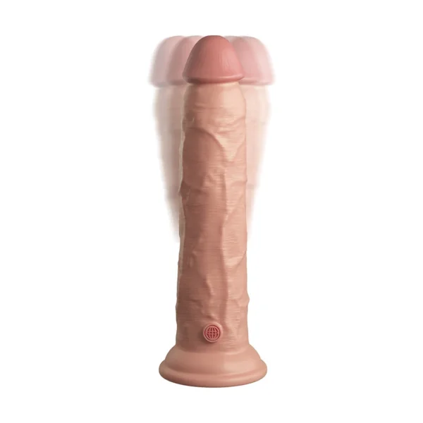 King Cock Elite 9 Inch Dual Density Vibrating Cock Flesh Pink