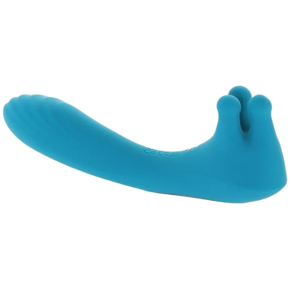 Heads Or Tails Silicone Rechargeable Waterproof Dual Stimulation Vibrator By Evolved Novelties - Teal