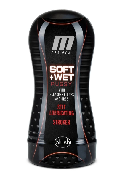 M for Men - Soft and Wet - Pussy with Pleasure Ridges and Orbs - Self Lubricating Stroker Cup