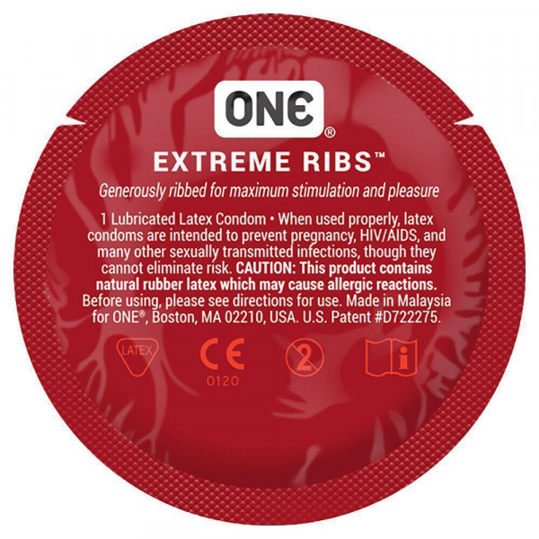 ONE Extreme Ribs Lubricated Condoms | 100-Pack