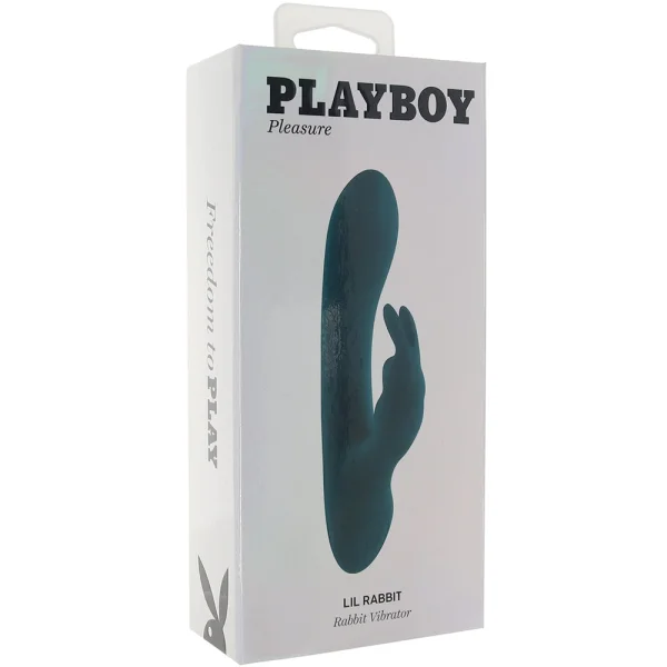 Playboy Pleasure Lil Rabbit Waterproof Rechargeable Silicone Dual Stimulation Vibrator - Teal