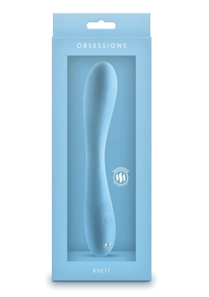 Obsessions Rhett Rechargeable Waterproof Silicone Warming G-Spot Vibrator - Blue
