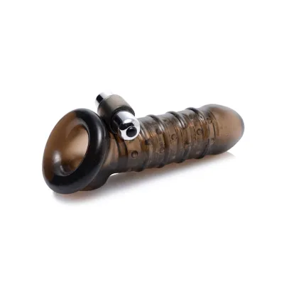 Vibrating Girth Enhancing Sheath Black 6 Inch