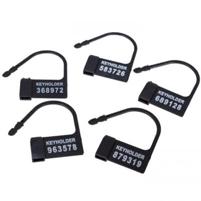 Man Cage Black Plastic Numbered Locks 5 Pack