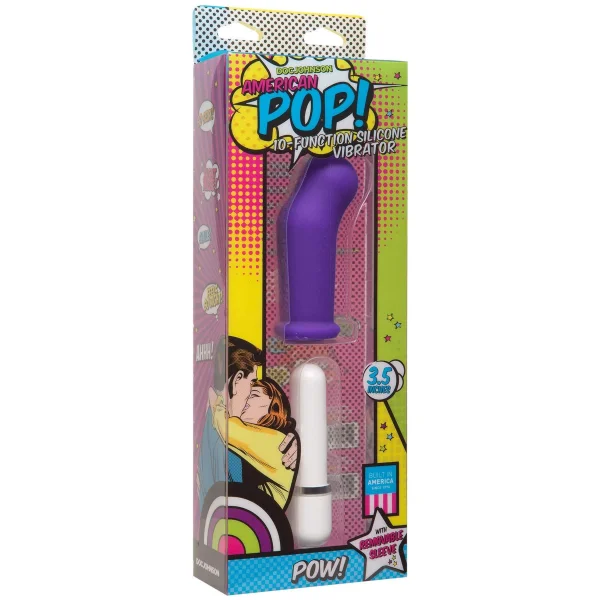 American Pop! Pow! 10 Function Silicone Vibrator - Purple