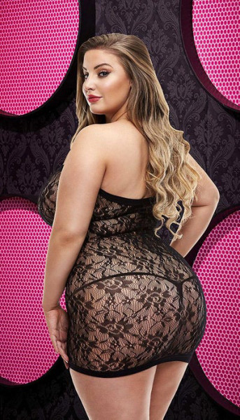 See-Through Lace Mini Dress
