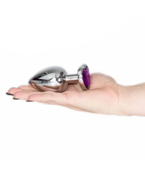 Bejewelled Purple Heart Jewelled Butt Plug – 3, 3.5 or 4 Inch — image 6 of 6