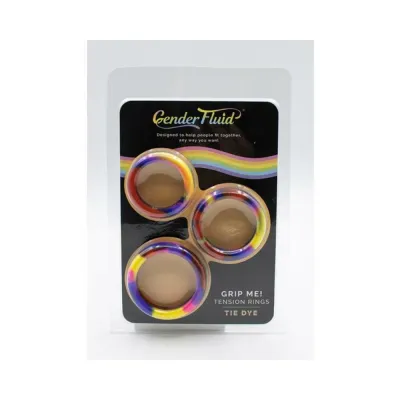 Gender Fluid Grip Me Tension Ring Set Of 3 Tie dye