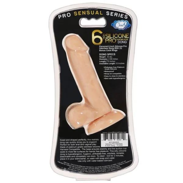 Cloud 9 Pro Sensual Premium Silicone 6 Inch Suction Cup Dildo - Vanilla